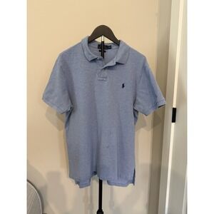 Polo Ralph Lauren Mens XL Light Blue Pony Logo Short Sleeve Polo Shirt